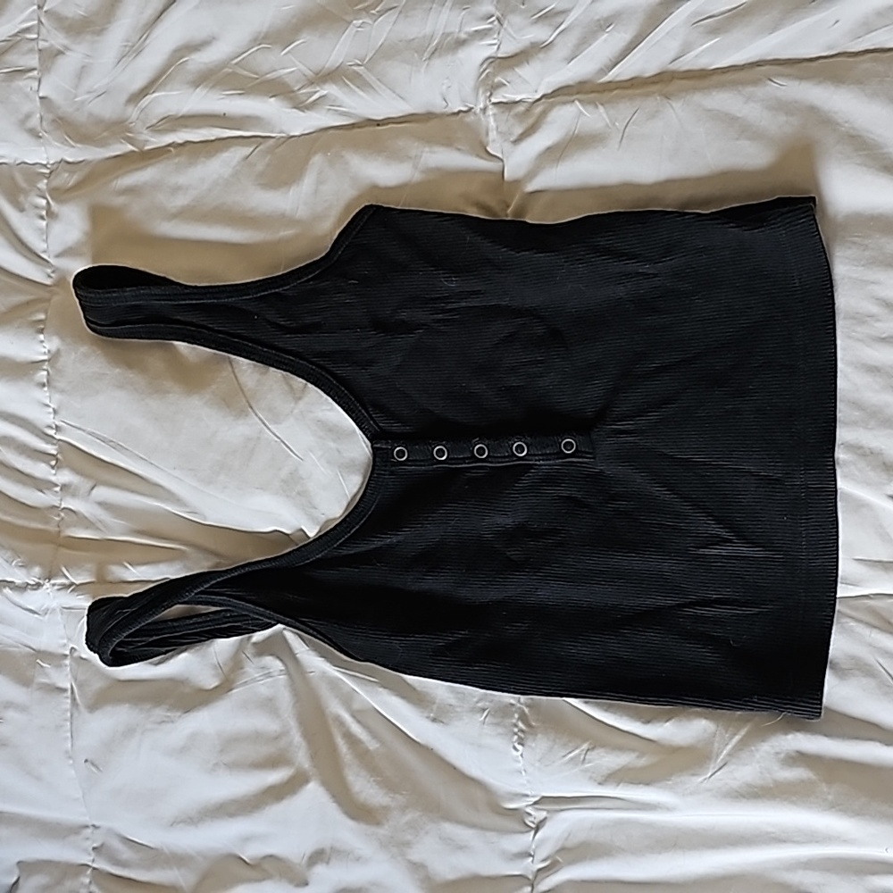 Abercrombie and fitch black ribbed tank XXS